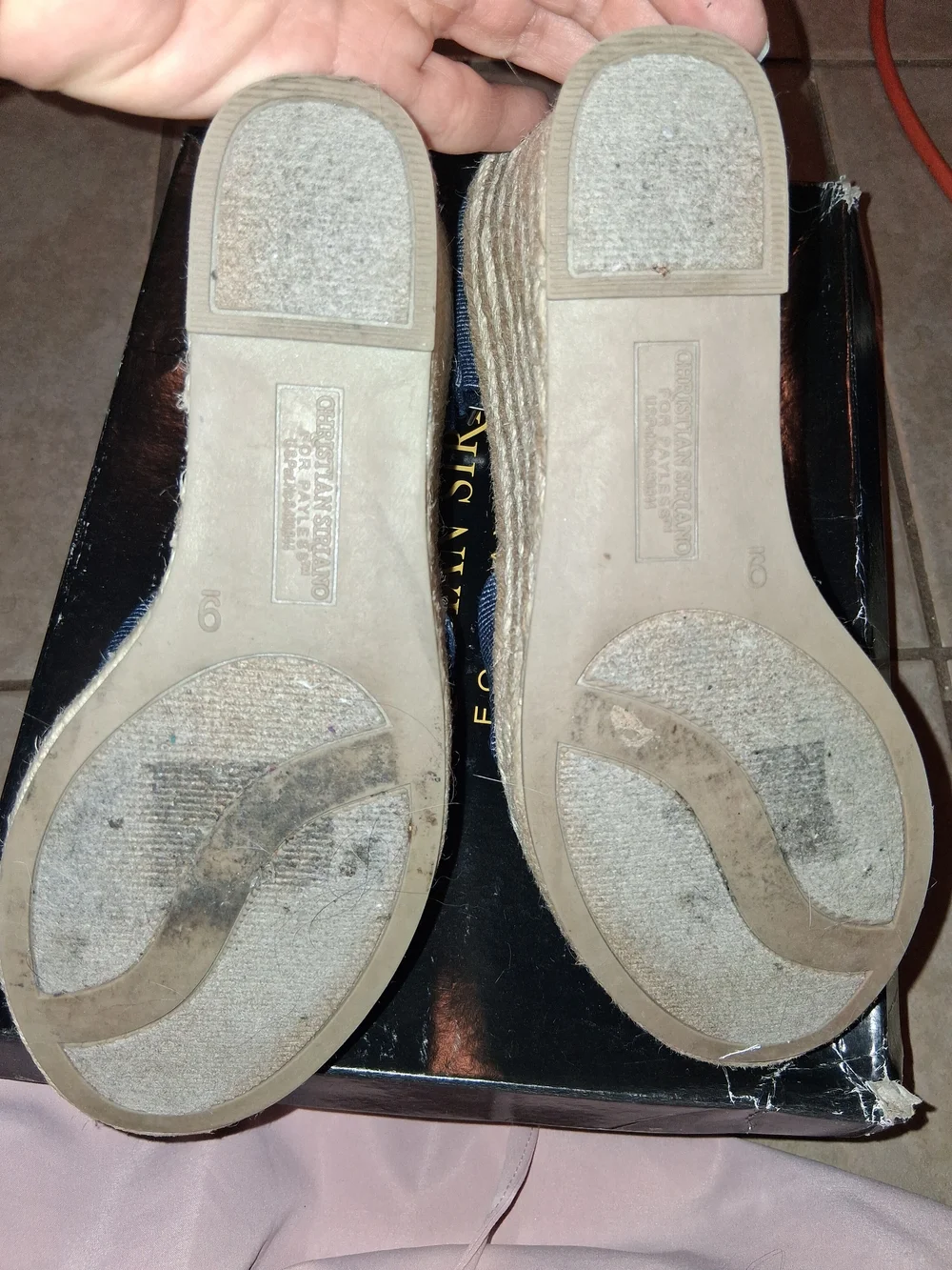 Christian Siriano Blue Denim Espadrille Wedge Sandals
